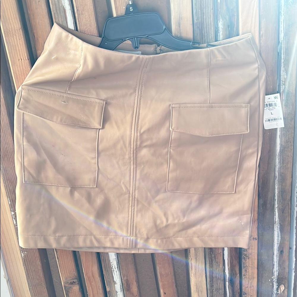 Tan Leather Skirt